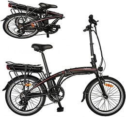 Delgeo Elektrofahrräder 20 Zoll Elektrisches Fahrrad Electric Bike mit 3 Fahrmodi, 7 Gang, Faltrad E-Bike mit 250 W 10Ah 36V Wasserdicht IP54, Schwarz