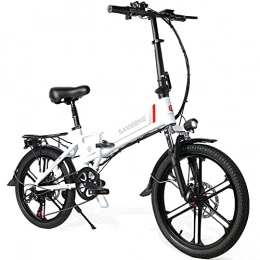 Samebike Fahrräder 20 Zoll Elektrofahrrad E-Bike, Klappbares Citybike Herren Damen 350W 48V 10.4AH, Elektrische Fahrräder mit LCD Display & Vorder und Rückfahrradbeleuchtung(Mobiler Halter mit USB)