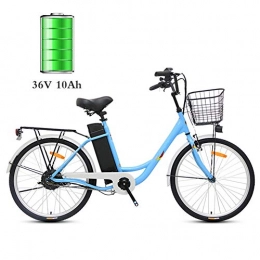 BMXzz Fahrräder 24 Zoll City-E-Bike, Elektro Fahrrad 250W Motor 36V 10Ah Lithium-Ionen-Akku Elektro-Fahrrad EU-Konformes Pedelec, Blau