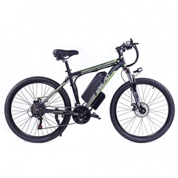 HLEZ Fahrräder 26 Zoll E-Bike, Mountainbike für Damen und Herren 48V 10Ah Lithium-Ionen Akku mit Mittelmotor Performance Line 350W - Alu-Urban-Premium-Rahmen, Black and Green, UE