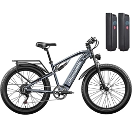 Vikzche Q Fahrräder 26 Zoll ebike fetter Reifen Elektrofahrräder für Erwachsene E-Mountainbike 48 V 17 Ah herausnehmbare Lithium-Batterie, Vollfederung, elektrische Fahrräder, doppelte hydraulische Scheibenbremsen