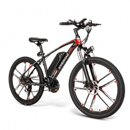 SHTST Fahrräder 26 Zoll Elektrofahrrad-48V 8AH leichtes Mountainbike Shimano 21 Speed, 350W Heckantriebsmotor, 25 km / h, mehrere Fahrpläne (Color : Black)