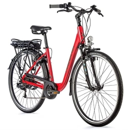 Leaderfox Fahrräder 28 Zoll E-Bike Leader Fox Park City Elektro Fahrrad 7 Gang 12, 8 Ah 460, 8 Wh Rot Rh 46cm