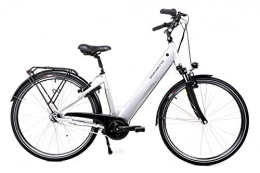 SAXONETTE Fahrräder 28 Zoll Elektro Fahrrad E Bike Pedelec Shimano 7 Gang 36 V / 14 Ah Mittelmotor Silber B-Ware