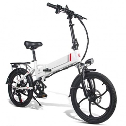 Verbest Fahrräder 350W Elektrofahrrad Mountainbike 7 Gang Klapprad E-Bike mit Fernbedienung - 35 Km / h & Reichweite 80 Km - USB-Aufladung & LCD Bildschirm - Doppelte Stoßdämpfung (Weiß)