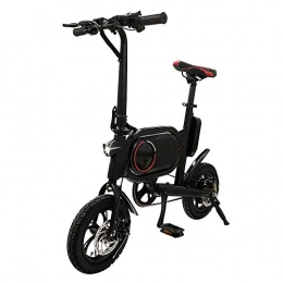 Adima 12" Falten Elektrisches Fahrrad, Elektrofahrrad Mit USB Ladeanschluss Und 3 Fahrmodi Für Erwachsene Und Jugendliche, Doppelscheibenbremsen, 350W Bürstenloser Motor,Schwarz