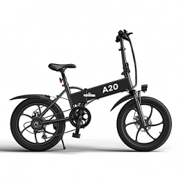 ADO A20 Elektrische Fahrräder for Erwachsene, 20 Zoll Elektrofahrrad,7-Gang-Getriebe 36V Hall Brushless Gear DC Motor (schwarz)