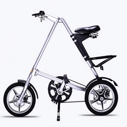 AINY Klapprad 16 Zoll Aluminium-Fahrrad Für Erwachsene 6-Gang-Elektrisches Fahrrad 21 Geschwindigkeit Fahrrad Klapprad,Silber,14in