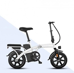 AISHFP Fahrräder AISHFP Erwachsene Folding Mini elektrisches Fahrrad, 48V-Lithium-Batterie High-Carbon Stahl Folding Kleine Elektro-Fahrrad, 14Inch Frauen Stadt E-Bikes, Weiß, 120KM