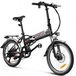 Ancheer Fahrräder ANCHEER 20 Zoll E-Bike Klappbar, Faltbares Pedelec Elektrofahrrad mit 288Wh Lithium-Akku Reichweite 40-60 km, Bürstenloser Hochgeschwindigkeits-Hinterradmotor Shimano-Getriebe Gabelfederung