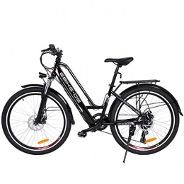 Ancheer Elektrofahrräder ANCHEER 26 Zoll City E-Bike mit 250W Motor 7-Gang-Getriebe, Elektrofahrrad Pedelec mit 36V 12.5AH Abnehmbarer Lithium Akku 35 Meilen (City Bike-Black)