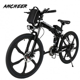 Ancheer Fahrräder Ancheer Elektrofahrrad 26 Zoll E- Bike Mountainbike, 25-50km / h Meilen Kilometerstand, 36V 8AH Abnehmbarer Akku and 21 Gang Getriebe (26 Zoll) (26 Zoll schwarz)