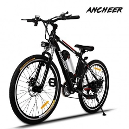 Ancheer Fahrräder ANCHEER Elektrofahrrad Ebike Mountainbike, 26" / 27.5" Elektrisches Fahrrad mit 36V 8Ah / 10Ah / 12Ah Lithium-Batterie und Shimano 21-Gang (26" klassischer Ritter Schwarz rot 8Ah)
