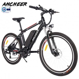 Ancheer Fahrräder ANCHEER Elektrofahrrad Ebike Mountainbike, 26" / 27.5" Elektrisches Fahrrad mit 36V 8Ah / 10Ah / 12Ah Lithium-Batterie und Shimano 21-Gang (26" Wanderer Schwarz rot 12Ah)