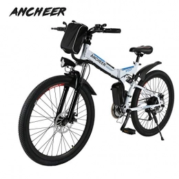 Ancheer Fahrräder Ancheer Elektrofahrrad Faltbares Mountainbike, 26 Zoll Reifen Elektrisches Fahrrad Ebike mit 250W brstenlosem Motor und 36V 8Ah Lithium-Batterie Shimano 21-Gang (wei)