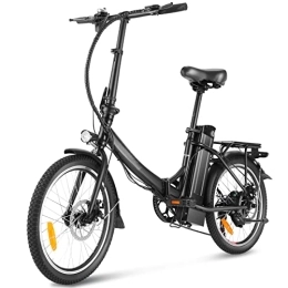 Ancheer Elektrofahrräder ANCHEER Unisex-Adult W94 e Bike, Black, 20inch