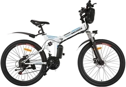 Ancheer Elektrofahrräder ANCHEER Unisex – Erwachsene AE3 E-Bike, Weiß-blau, 26 inches