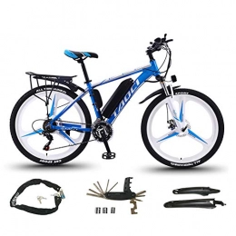 AZUOYI Fahrräder AZUOYI Elektrofahrrad Ebike Mountainbike 27 Geschwindigkeit 26 Zoll Mit 36V 13Ah Lithium-Akku, 350 W Motor 35 Km / H Elektrische E-Bike Für Herren Damen, Blue2, 10Ah65Km