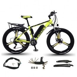 AZUOYI Fahrräder AZUOYI Elektrofahrrad Ebike Mountainbike 27 Geschwindigkeit 26 Zoll Mit 36V 13Ah Lithium-Akku, 350 W Motor 35 Km / H Elektrische E-Bike Für Herren Damen, Yellow2, 8Ah50Km