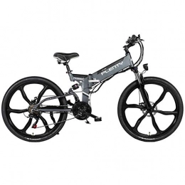BAIYIQW Fahrräder BAIYIQW Elektrisches Fahrrad E-Bike Elektrofahrrad (26in) 3 Reitmodi / Laden 140kg / 350 Watt Hochgeschwindigkeitsmotor / 48VA-Klasse Lithium-Batterie / Faltbar, Grau, 48V / 10AH / 480WH / 90km