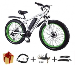 Bike Fahrräder BIKE Elektrofahrrad, Mountainbike-Fahrrad - 350W 36V Mountainbike 26 Zoll 27-Gang-Fettreifen Snowbike Abnehmbare Batterie Grau-50Km, 50 Km