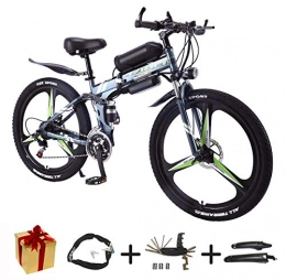 Bike Fahrräder BIKE Elektrofahrrad, Zusammenklappbares E-Bike - 26-Zoll-Rad Elektrofahrrad Aluminiumlegierung 36V Mountainbike-Fahrrad, Shimano 21-Gang Für Erwachsene Weiß-90 Km, 50 Km