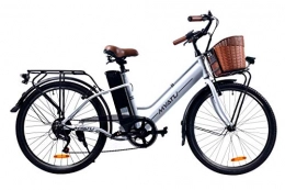 BIKFUN Fahrräder BIKFUN 26" E-Bike, Citybike Elektrofahrrad mit Herausnehmbare 10-Ah Akku, 36V 250W Motor, 6-Gang-Schalthebel (Wei)