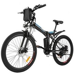 BIKFUN Fahrräder BIKFUN 26" E-Bike für Erwachsene, 26 Zoll Faltbares Elektrisches Pendlerfahrrad mit 250 W Bürstenlosem Motor 36V 8Ah Lithium Akku 21-Gang-Getriebe (Schwarz)