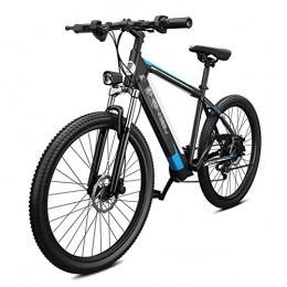 BMXzz Elektrofahrräder BMXzz 26 Zoll Mountainbike, Herren Trekking- und City-E-Bike 48V 10Ah Lithium-Ionen Akku und 400W Heckmotor 27 Geschwindigkeit Elektrofahrrad - Rahmen aus Kohlenstoffstahl, Black Blue