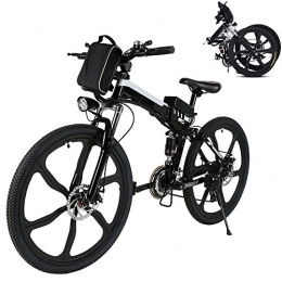 Bunao Fahrräder Bunao Elektrofahrrder 36V 12.8A Lithium Batterie Faltrad MTB Mountainbike E-Bike 17 * 26 Zoll Shimano 21 Speed Fahrrad Intelligence Elektrofahrrad (Schwarz)