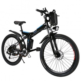 Buyi-World Fahrräder Buyi-World Elektrofahrrad Mountainbike Faltbar E-Bike 26 Zoll, 250W, Batterie 36V 8Ah, 30km / h, EU Stecker, Schwarz