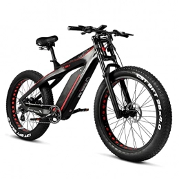 BZGKNUL Fahrräder BZGKNUL EBike 1000W Elektrische Mountainbikes for Erwachsene Full Suspension mit LCD-Display und Kohlefaser E-Bikes 26-Zoll-Fettreifen 8 Geschwindigkeit elektronisches Fahrrad