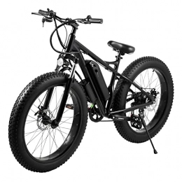 BZGKNUL Elektrofahrräder BZGKNUL EBike Elektrisches Fahrrad for Erwachsene 500W 18, 6 MPH E Bike 48V Elektrische Fahrrad 26 * 4, 0 Zoll Schneefettreifen Lithium Batterie 12ah Ebike (Farbe : Black 500w)