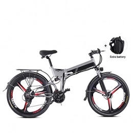 CARACHOME Fahrräder CARACHOME Elektrofahrrad für Erwachsene, Elektrofahrrad für Männer und Frauen mit zusätzlicher Batterie und LCD-Display, Reichweite 35-40 km | 350 W * 48 V * 10, 4 Ah, Grau