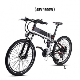 CARACHOME Fahrräder CARACHOME Faltbares Elektrofahrrad, 26-Zoll-Smart-Mountainbike-Fahrrad Offroad-E-Bike-Elektrofahrrad mit Batterie, 500 W / 48 V für Pendler und Freizeit, Schwarz