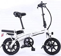 CCLLA Fahrräder CCLLA Elektrofahrrad Kohlenstoffstahl klappbar Lithiumbatterie Auto Erwachsene Doppel-Elektrofahrrad Selbstfahrendes Essen zum Mitnehmen, Weiß, 25A