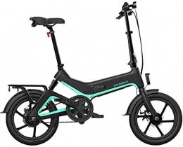 CCLLA Fahrräder CCLLA Zusammenklappbares Elektrofahrrad 16"36V 350W 7, 5 Ah Lithium-Ionen-Batterie-Elektrofahrräder für Erwachsene mit Einer Tragfähigkeit von 150 kg und Rücksitz (Farbe: Schwarz)