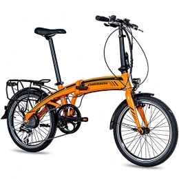 CHRISSON Fahrräder CHRISSON 20 Zoll E-Bike City Klapprad EF1 orange - E-Faltrad mit Ananda Nabenmotor 250W, 36V und 40 Nm, Pedelec Faltrad für Damen und Herren, praktisches Elektro Klappfahrrad, perfekt für die Stadt