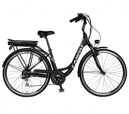 Spear Fahrräder City Elektrofahrrad (E-Bike), 28 Zoll Räder, 250W Motor, Max Autonomy 60 Km, Carpat C10 / 10E, Shimano Tourney TY-21S-GS, Schwarz / Weiß Farbe