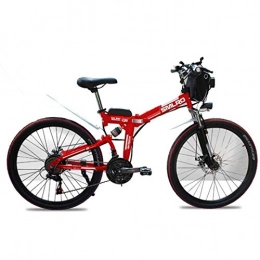 CNRRT Elektrofahrräder CNRRT Elektrisches Mountainbike 48V Kinderfahrrad 26-Zoll-faltbares elektrisches Fahrrad mit 4, 0-Zoll-Fett-Fetal-Wende, hoher Vollschock, weiß (Color : Red)