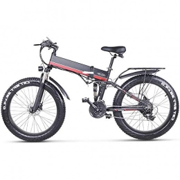 COKECO Fahrräder COKECO Elektrofahrrad Mountainbike, 26" Elektrisches Fahrrad Mit 48V 12.8Ah Lithium-Batterie Und 21-Gang Zusammenklappbarer Elektrischer Moped 4.0 Fettreifen Elektrischer Schnee Lithium