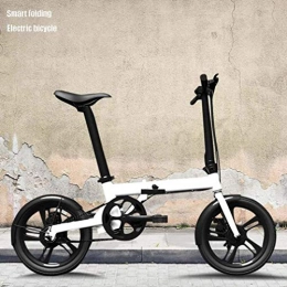 COUYY Elektrofahrräder COUYY 16 Zoll Smart-Folding Electric Bike, leichte Aluminium-Legierung Rahmen elektrisches Fahrrad, austauschbare Lithium-Ionen-Batterie, LCD-Liquid Crystal Instrument, Weiß