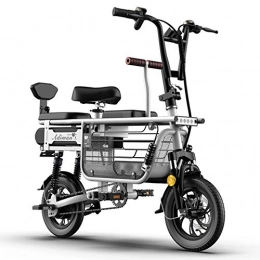 CYC Fahrräder CYC 12 Zoll Elektro Fahrrad Faltbares Elektrofahrrad Aufbewahrungskorb mit Großer Kapazität Kohlenstoffreicher Stahl 48v 8-25ah Lithium-akku 350w Motor 3 Modi Kann 200 Kg Tragen City-e-Bike, Weiß, 20AH