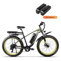 cysum Elektrofahrräder Cysum CM-980 E-Bike für Herren 48V 17AH Fat 26"4.0 Mountainbike Elektrofahrrad (Grün-Doppelte Batterie)