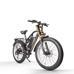 cysum Fahrräder Cysum M900 E-Bike 26"4.0 Fat Reifen Offroad E-Bike 1000W 48V 17AH E-Mountainbike (Schwarz-Weiß-Plus)