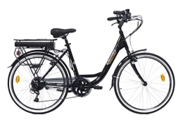 Discovery Elektrofahrräder Discovery E4000 E-Bike, City Bike mit 26 Zoll Rädern, Shimano 6-Gang-Schaltung für Damen, Schwarz