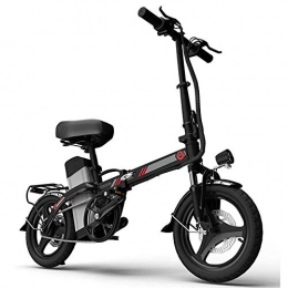 Dpliu-HW Fahrräder Dpliu-HW Elektrofahrrder Elektrische Faltrad ultraleichten kleinen Roller Lithium-Batterie tragbare Generation Fahrbatterie Fahrrad 48V (Color : Black, Size : 100km)