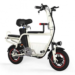 Dpliu-HW Fahrräder Dpliu-HW Elektrofahrrder Elektroauto Mini Folding Electric Fahrrad Lithium Kleine Reise Eltern-Kind-Elektroroller 48V (Color : White, Size : 10A)