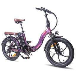 DuraB Fahrräder DuraB Klappbares E-Bike, 20 Zoll Elektrofahrrad 20"*3, 0 großer Reifen, 36 V 18AH Batterie, 250 W, faltbares Elektrofahrrad, 7 Geschwindigkeiten, Electric City Bike für Erwachsene (Violett)