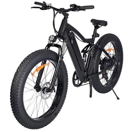 BRIGENIUS Elektrofahrräder E-Bike 26“ | E-Mountainbike 7-Gang-Schalthebel & Hinterradmotor für 25 km / h | Fahrrad mit MTB Federgabel, LED Licht & Sportsattel | ONES1 (Schwarz)